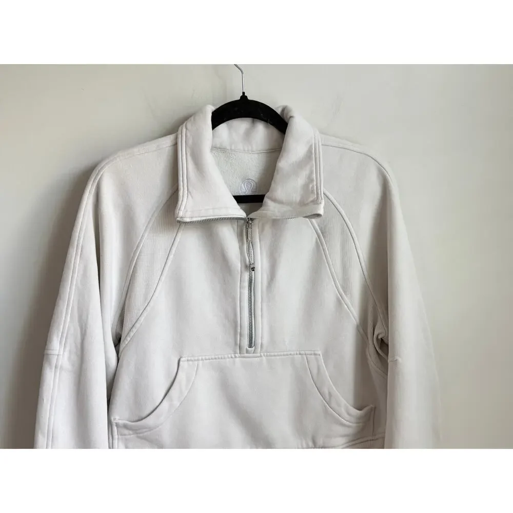 Lululemon Scuba Oversized Funnel Neck Half Zip Sweatshirt Natural Ivory XS / S - Picture 4 of 11